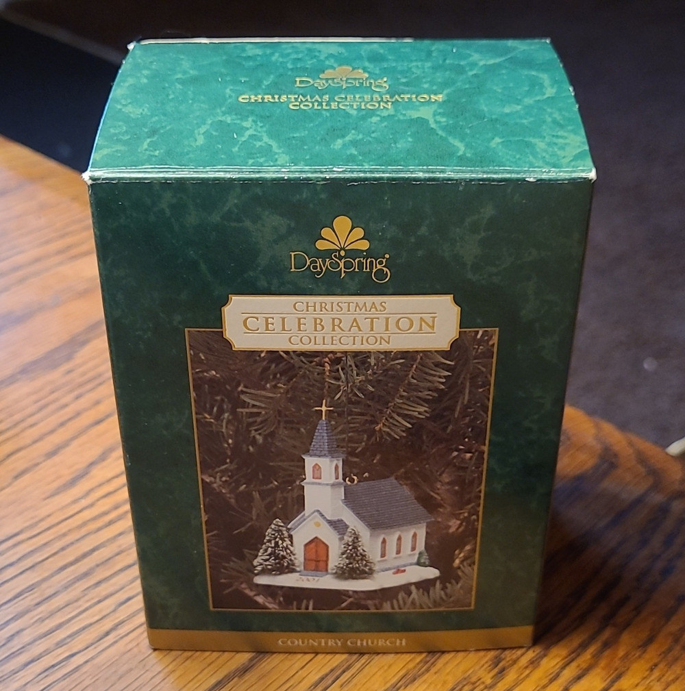 Dayspring Christmas Celebration Country Church Figurine 2001 Boxed